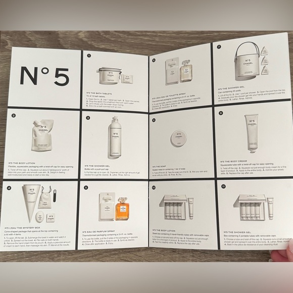 NEW RARE Chanel N°5 The Bath Tablet Factory 5 Collection Tin 10 Tabs/Bag/Booklet - Picture 14 of 17